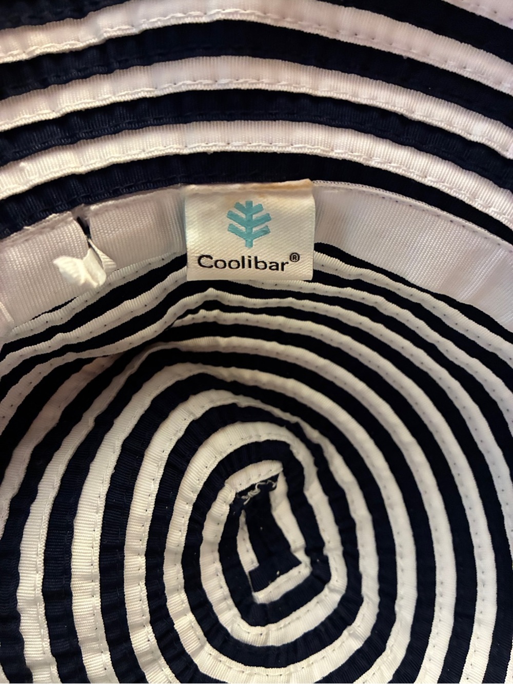 Coolibar Navy and White Striped Sun Hat Adjustable - Picture 2 of 5